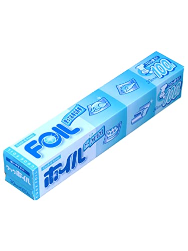 エムエーパッケージング アルミホイル 業務用 シルバー 幅30cm×長さ100m 分別不要の紙刃 日本製 カットしやすいBOX型