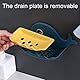 Seifenschale Seifenhalter, 2 Stück Gummiseifenhalter ohne Bohren, Wandmontage Walseifenbox für Badezimmer Küche Duschraum Seifenhalter mit Wasserablauflöchern Design Wandkleber (Weiß, Blau)