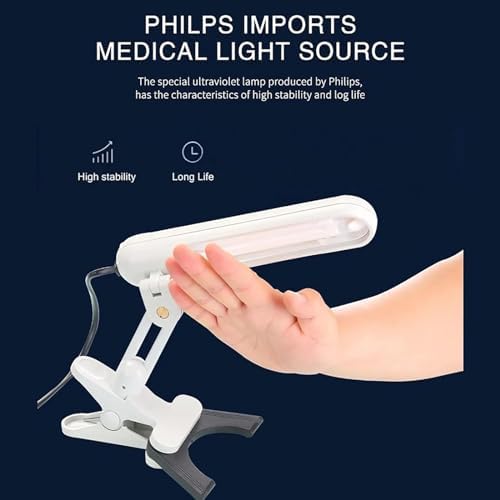 Generico Lampada per Fototerapia UVB 311nm Banda Stretta Portatile Trattamento Pelle Corpo e Cuoio Capelluto Dispositivo Dermatologico
