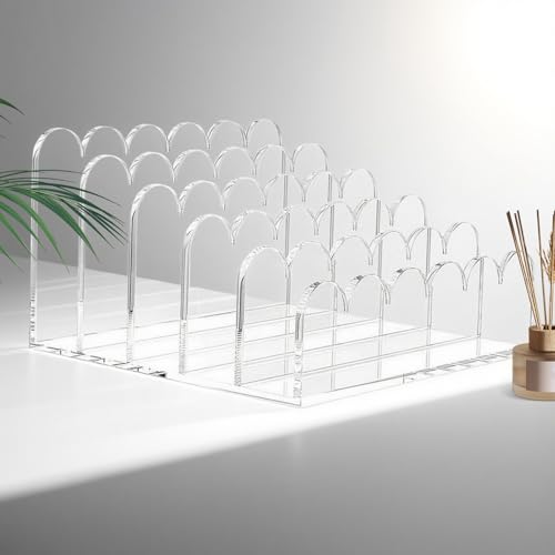 Support de Stockage Acrylique Clair avec 5 Compartiments Range Lettres Cahiers - 4