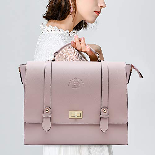 EaseGave Women's 17" Laptop Briefcase in Vintage Purple Saffiano Eco-leather with Embroidered Logo by EaseGave - Image 2