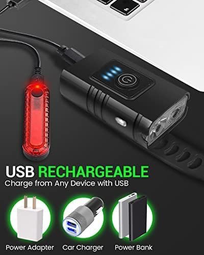 Victoper Luci Bici, Luce Bici Anteriore Posteriore Lumini Ultra Alti Luci Bicicletta LED modalità Multiple IPX 5 Ricaricabile Tramite USB Adatto per Maggior Parte delle Biciclette
