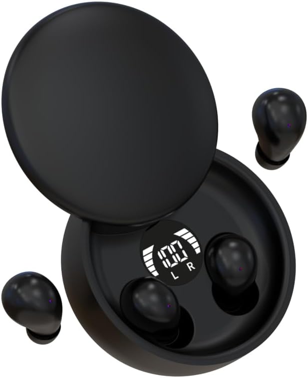 Mini Invisible Bluetooth Earbuds,Ultra-Light Comfort Fit Sleep Headphones for Side Sleepers,Mini Noise Blocking Sleep Earphones,Bluetooth 5.4 Wireless Earbuds for Sleeping, Working, (Black)