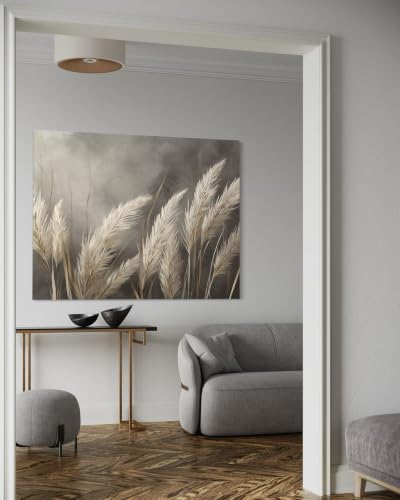 Lienzo de hierba de las Pampas beige (50x70 cm) para salones modernos de calma nórdica 3