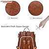 KESUDE Rucksack Damen Klein Rucksack Tasche 2 in 1 Diebstahlsicher Schwarz Lederrucksack Cityrucksack Kleiner Frauen Rücksack Dame Elegant Wasserdichte Schultertasche Casual Daypack Backpack #5
