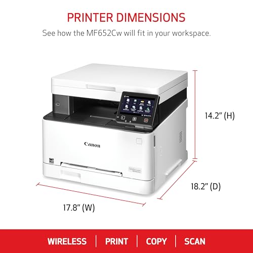 canon color imageclass mf652cw - wireless laser printer multifunction with scanner copier mobile ready 3 year limited warranty 22 ppm color white