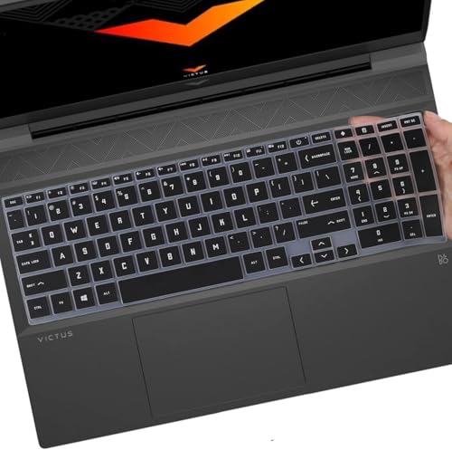 Oaky Keyboard Cover for 2025 2022 HP Victus 15.6 inch FHD Gaming Laptop 15-FA1093dx 15-FB1013dx Series & HP Victus 16.1 inch Waterproof Dust-Proof Ultra Thin Keyboard Skin Protector - Silicon Black