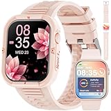 Hwagol Smart Watch for Men Women（Complimentary Protector Case/Sporty Band） Call and Notifications 1.85' Fitness Tracker Pedometer/Heart Rate/Sleep Monitor,Smartwatch for Android iPhone (Pink)