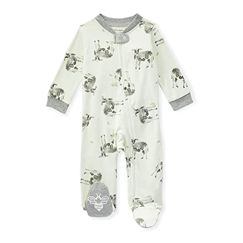 Image of Burt's Bees Baby unisex-baby Sleep & Play, Organic One-piece Romper-jumpsuit Pj, Zip Front Footed Pajama