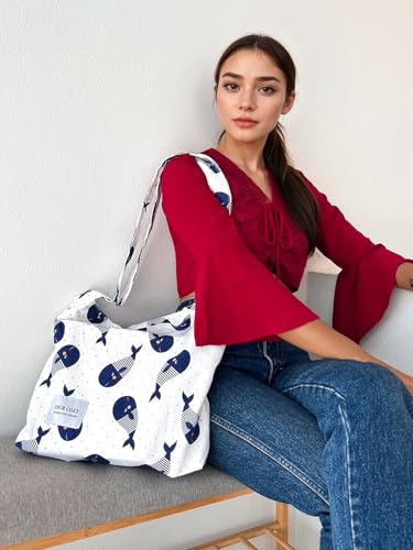 Image of Hobo Crossbody Bag for Women - Large Cotton Tote Shoulder Purse | Adjustable Strap