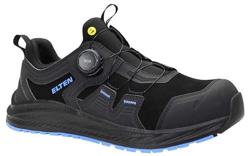 ELTEN Ivar XXNF Boa Black-Blue Low ESD S3S - Zapatos de Seguridad para Mujer y Hombre, Puntera de Carbono, Ligeros, Transpirables, Azul, 40 EU