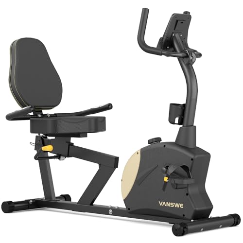 VANSWE Recumbent Exercise Bike, Recumbent Stationary Bikes for Home 400 LBS Weight Capacity, Exercise Bike for Home Seniors with Smart App and Bluetoo