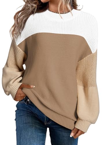 Dokotoo Sweaters for Women Casual Long Sleeve Crewneck Knit Womens