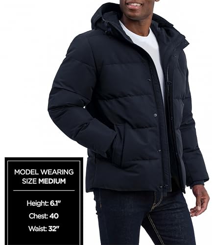 Image of Michael Kors Men's Heavyweight Mens Puffer Jacket With Hood, Water Resistant