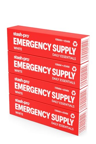 Image of Stash-Pro Emergency Supply - 4 White Rolling Papers + 4 Tips per Booklet, Pack of 4 (10 Booklets Each), - 160 Papers & Tips Total