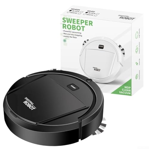 Zilimontt Barredora 3 en 1, aspiradora inteligente, barrido y trapeador, robot de barrido inteligente ultrafino y silencioso (negro)