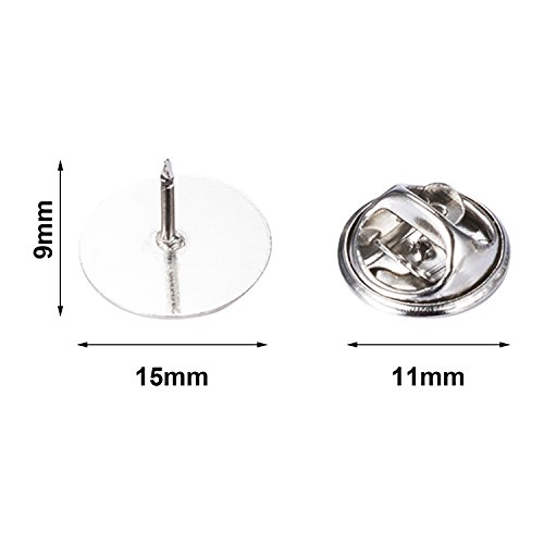 image for Canomo 50 Pairs Butterfly Pin Backs with 15mm Tie Tacks Blank Pins for