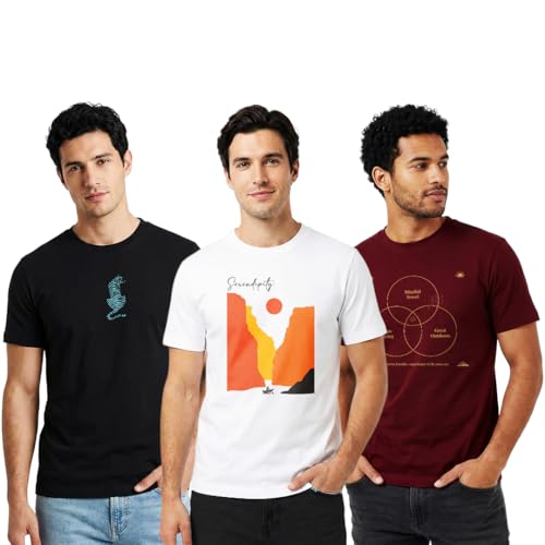 T-shirt pour homme tricolore ample taille XXL au col rond