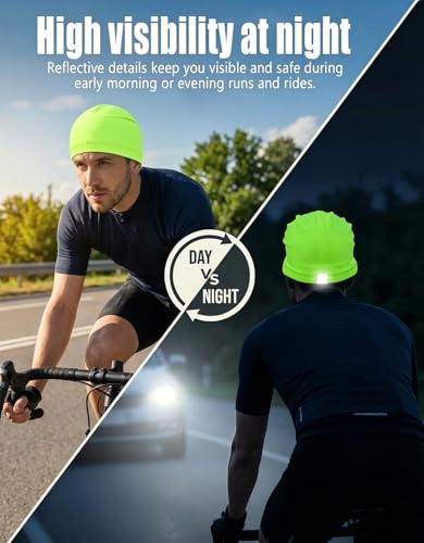 Image of Sweat Wicking Skull Caps Cooling Helmet Liner Hat Running Beanie Cycling Skullcap Sleeping Cap for Men Women