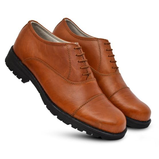 Safety Shoes : Leather Formal Oxford Shoes with Steel Toe, Memory Foam Footpad & Anti Skid, Heavy Duty Rubber Sole. (Tan, 11) (B0CZG6CBZ9) Amazon Price History, Amazon Price Tracker