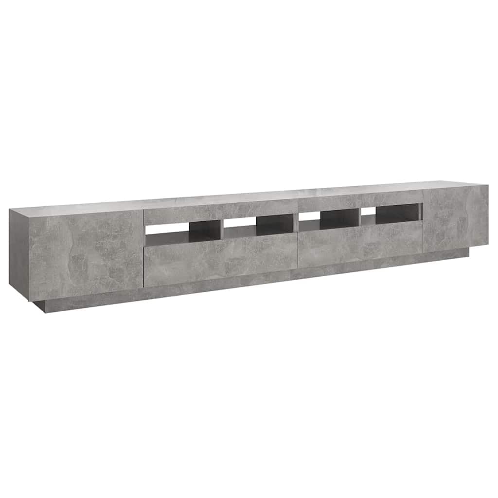 vidaXL Mueble para TV con Luces LED Gris hormigón 260x35x40 cm