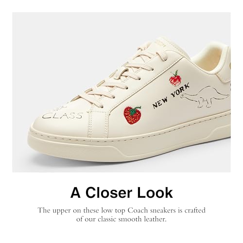 Coach Men's High Line Sneaker with Sketch Print, Charcoal/Black, 10.54