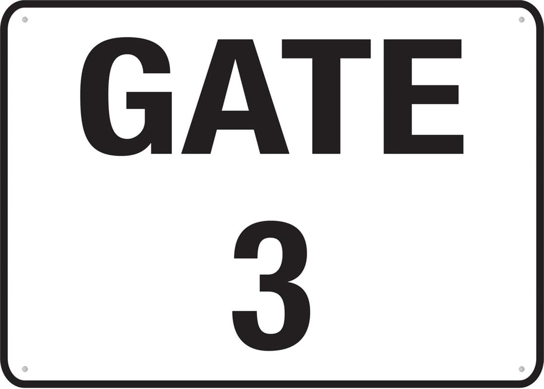 peiyeety Metal Tin Sign Gate 3 Notice Sign, Durable Rust-Proof Metal Vintage Wall Art for Commercial Property Industrial Farm Ranch Public Area Facility, Outdoor Indoor Use, 8x12 Inch