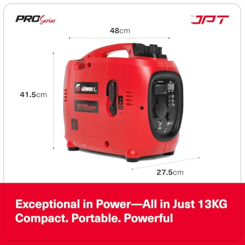 Image of JPT Proseires Genworx 1000W /1.0KW Small & Compact Manual Start Inverter | Lightweight Petrol Generator | With Advanced Frequency Control | Ideal for Camping, Outdoor Events & Home Backup