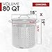 CONCORD Stainless Steel Stock Pot w/Steamer Basket. Cookware great for boiling and steaming (80 Quart)