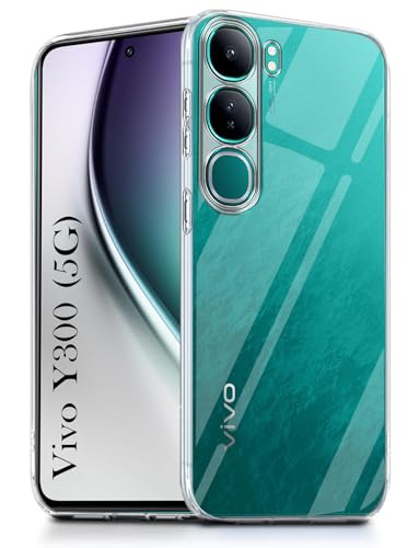Image of Jkobi Back Cover for Vivo Y300 (Silicone Clear Shockproof Case with Camera Protection and Dust Plugs | Transparent)