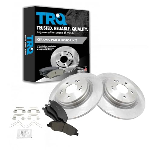 Image of TRQ Rear Ceramic Brake Pad and Rotor Set