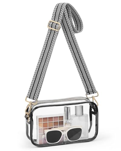 Clear Bag for Stadium Events, Clear Purses for Women with Adjustable Strap, Crossbody Bag Stadium Approved for Sports