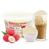 Fanale Lychee Popping Boba Pearls, Vegan, Non GMO, Gluten Free, Fat Free, Perfect for Bubble Tea, Smoothies, Ice Cream, Desserts, and Beverages1 Pound (Pack of 1).