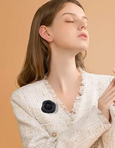 Image of Elegant Rose Flower Wool Fabric Brooch Pin for Women Girls Camellia Floral Pins Clip Lapel Shawl Dress Corsage Brooches Pins Vintage Jewelry Mother's Day Gifts