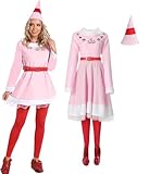 QiaoPkeb 5PCS Set Womens Elf Costume Buddy Costume Christmas Cosplay Holiday Party Full Set (M)
