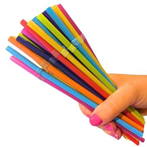 Sugarcane Straws, Flexible Black Drinking Straws for Smoothies, Milkshakes, Juice, Parties, Kids, Travel, Home, Bars, Events (Pack of 100)