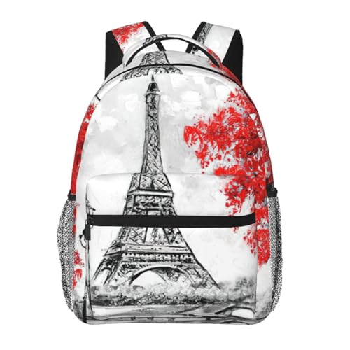 Mochila de diario Eiffel 20x29x40cm mochila básica duradera de viaje