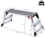 Giantex Step Stool Folding Step Ladder Portable Work Bench Aluminum Drywall Stool with Non Skid Rubber Platform Step,330 lbs Capacity