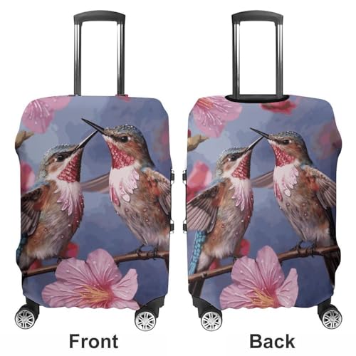 Travel Luggage Cover Elastic Suitcase Protector Anti-Scratch Washable Humming Birds With Luggage Sleeve Tsa Approved Carry on Covers Baggage Cover Fits 18-32 Inch Luggages3