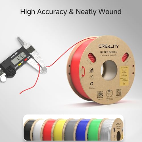 Image of CREALITY Hyper PETG 1.75mm 3D Printer Filament, Up to 600mm /s High Speed Rapid PETG,2kg (4.4lb) Neatly Wound Cardboard Spool, Dimensional Accuracy ±0.03mm, Fit for Most 3D Printers, Red+Blue