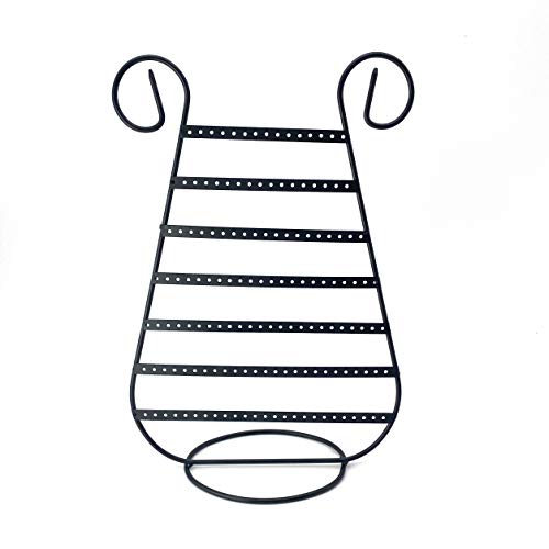 Tytroy Black Metal Harp Shaped Earring Organizer Holder (Up To 78 Pairs) Jewelry Display Stand (1 Pc) #TOP6