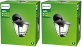 Philips MyGarden Creek Aplique de exterior, con brazo, casquillo gordo E27, bombilla no incluida, 24 cm, negro (Paquete de 2)