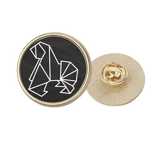 Broche chien géométrique dorée Origa M, le cadeau parfait pour passionnés d'animaux