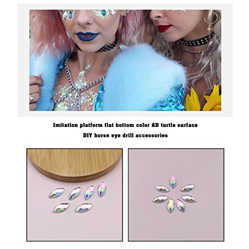 OTOTEC 500Pcs Acrylic Sew On Rhinestones AB Decorative Crystal Horse Eye Shape Rhinestones Decoration for DIY Making Crafts Scrapbooks Clothing Phones Clear - Image 2