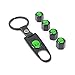 iDoood Car Tire Valve Stem Air Caps Cover + Keychain Black (Logo:Alien)