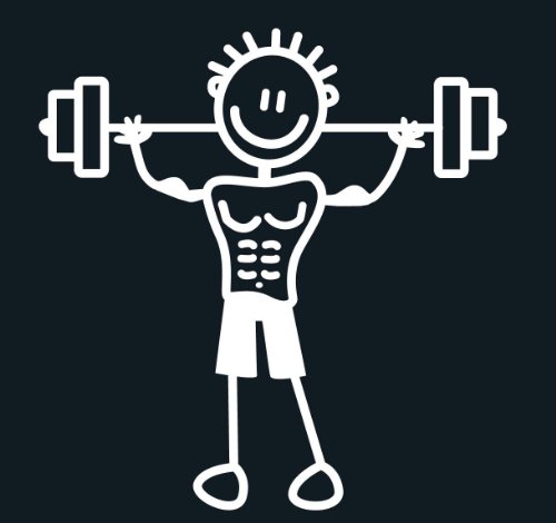 My Family Car Stick Figure Sticker Decal Father Lifting Weights- F3