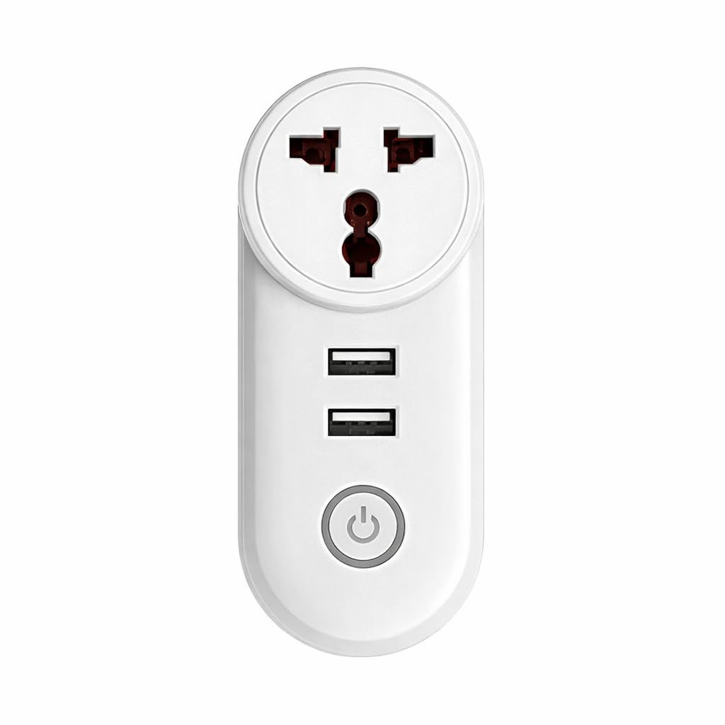 Wi-Fi Smart Universal Plug with 2 USB ports, Compatible wiht Apple HomePod, Google Home & Nest Devicess & Amazon Alexa Devices.