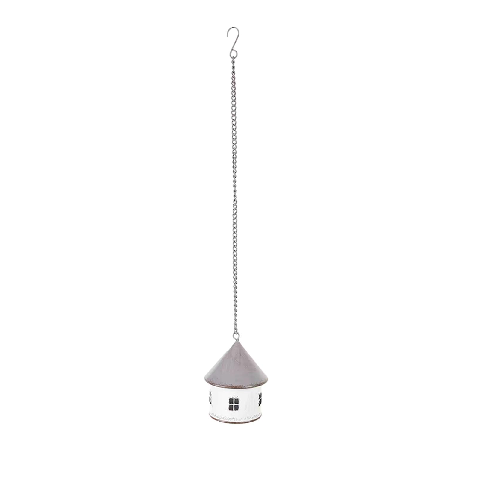Yhplxyuus Antique Miniature Iron House Ornament with Hanging Chain Ideal for Outdoor Patios Garden Yard Display Decoration Iron Hanging Decors