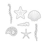 Scallops Starfish Shells Dies for Card Making Diy Scrapbooking Embossing Stencil Die Cuts Punch Template Mould Arts Crafts Metal Cutting Dies for Paper Crafting Handmade Crafts Scrapbook Album Decor