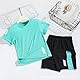 Tilozs Kinder Trainingsanzug Jungen Mädchen Set 2-Teilig Jogginganzug Sommer Schnelltrockend Sportanzug, Grün, 122-128(Herstellergröße:130)